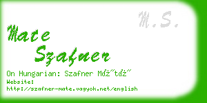 mate szafner business card